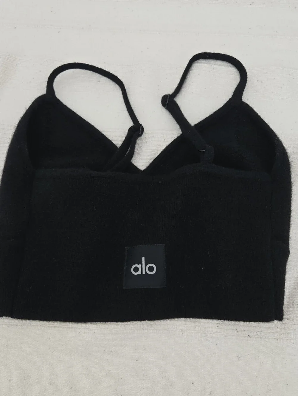 Alo Yoga Cashmere Jet Set Bra in Black XS  Quite Luxury Athlesure Bralette